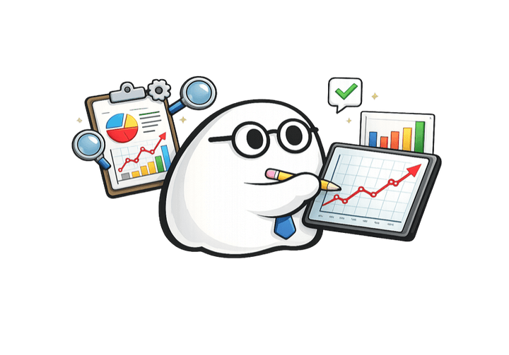 Nutri surrounded by charts and progress dashboards